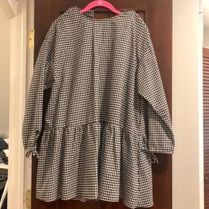 Zara gingham dress with tie sleeve